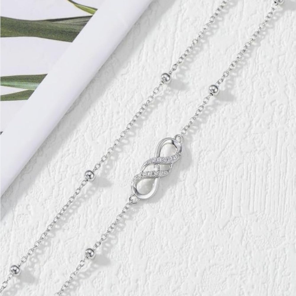 🩵⏭️NIB Sterling Silver Infinity Double Layer Bracelet